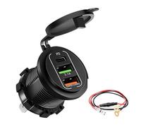 Chargeurs de voiture multi-appareils 83 W Sortie totale Double ports USB C avec surveillance du voltmètre Plastique pour voitures camions bateaux Téléphone Pd USB rapide pour la conduite Voyage de