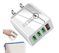 Chargeurs muraux pour téléphones Portables - Bloc de Chargeur Mural USB | Adaptateur de Chargeur Rapide à 3 Ports avec Affichage numérique | Bloc de Charge Rapide, chargeurs PD 3.0 pour téléphones