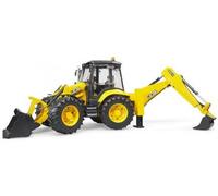 Chargeuse Pelleteuse Jcb 5cx Eco 41 Cm, Jaune - Multiples Fonctions - Tractopelle - Bruder Chantier - Engin Travaux Btp Et Carte