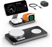 Charging Dock for iPhone 16 15 14 13 12 Pro/Max/Plus,Apple Watch 9 8 SE 7 6 5 4 3 2,Airpods 2/3/Pro,Mag-Safe Charging Dock,Fast Wireless Charger (Black)