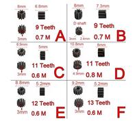 Charging Hand Drill Gear 6/7/8/9/11/12/13/14/15/16T Teeth For RS 550 775 electronic starter Shaft 3/3.9/4.9mm Replaceable electronic starter Gear CZAOINCU(6)