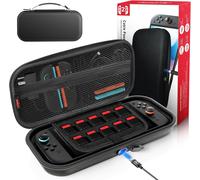 [Charging Inside] Case for Nintendo Switch 2 Console (2025),Protective Portable Travel Case with Pouch for Switch 2 Accessories and 10 Game Cards,Switch Cases Black