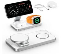 Charging Station For Iphone 16 15 14 13 12 Pro/Max/Plus, Apple Watch 9 8 Se 7 6 5 4 3 2, Airpods 2/3/Pro, Mag-Safe Charger Charging Station, Fast Wireless Charger (White)