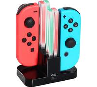 Charging Station for Nintendo Switch with LED Indicator,4 in 1 Joy-Con Charger with USB C Charging Cable,Black