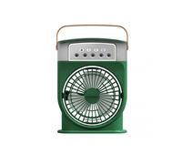 (Charging Type,Green)5 Holes Spray Cooling Fan Multifunctional Quiet Mist Air-Cooler with Night Light for Home