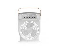 (Charging Type,White)5 Holes Spray Cooling Fan Multifunctional Quiet Mist Air-Cooler with Night Light for Home