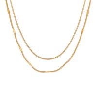 CHARIFIN Lot de 2 colliers pour femme en acier titane hypoallergénique 1 mm avec fermoir mousqueton plaqué or