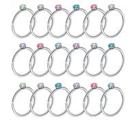 CHARIFIN Lot de 24 bijoux de piercing nasal chirurgicaux hypoallergéniques en acier inoxydable chirurgical avec strass multicolores, Acier inoxydable Zircone cubique, Zircon cubique