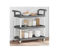 vidaXL Chariot à 3 niveaux gris 77x34x72 cm aluminium