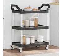 Chariot à 3 Niveaux Rangement Étagère Cuisine Salon Maison Gris Aluminium vidaXL