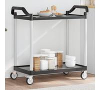 Chariot à 3 Niveaux Rangement Étagère Cuisine Salon Maison Noir Aluminium vidaXL