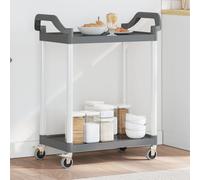Chariot à 3 Niveaux Rangement Étagère Cuisine Salon Maison Noir Aluminium vidaXL