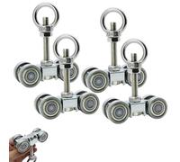 Chariot à 4 roues, poulie super silencieuse, boulon M10 et écrou à œillet de levage pour une utilisation avec 4,5 cm de large et tous les canaux de jambe de force de 4,5 cm ou plus haut (lot de 4)