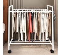 Chariot à 4 roulettes pour pantalons - Cintre à pantalons et pour 30 pantalons, serviettes, jeans, écharpes - Solution de rangement peu encombrante