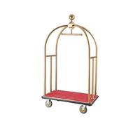 Chariot à Bagages Hôtel en Inox Capacité 500KG Avec Roues Caoutchouc 15,24cm