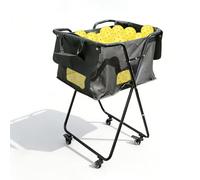 Chariot À Balles Portable, Bac D'entraînement de Tennis, Grande Capacité de Charge, Cadre Robuste en Forme de X, Idéal pour l'enseignement du Sport sur Les Courts, dans Les Gymnases Et Les Écoles