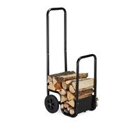 Chariot a bois 2 roues 7,4 kg chariot à bûches chariot de bois acier noir