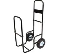 Chariot à bois de chauffage (100 kg) - Convient pour l'intérieur et l'extérieur - Avec pneus pneumatiques - Chariot de transport robuste en fer - Porte-bois de chauffage pour cheminées