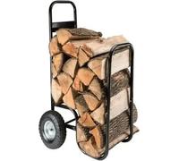 Chariot à bois de chauffage 52x57x107/73 cm, capacité de charge 80 kg
