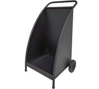 Chariot À Bois De Foyer En Métal Noir Avec Roulettes 50 X 53 X 88cm