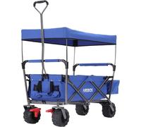 Chariot À Bras Pliable Avec Toit Utilitaire Pliable Avec 2 Poches En Filet Et Une Poche Extérieure Jusqu'à 100 Kg De Capacité De Charge Gris