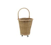 Chariot à bûches en osier buff brun Tressage plein