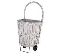 Chariot à bûches en osier et acier