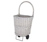 Chariot à bûches en osier et acier