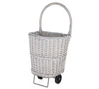 Chariot à bûches en osier et acier Somagic