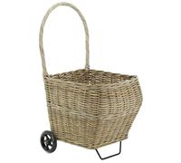 Chariot à bûches en rotin Gris Arrondi