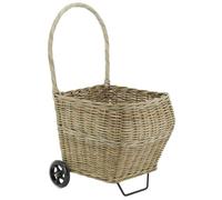 Chariot à bûches en rotin Gris Arrondi