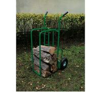 Chariot à bûches - Non spécifié - 250kg - Acier laqué vert - Démontable - Roues gonflables