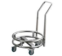 Chariot à casseroles en acier inoxydable avec roulettes - Support mobile pour seaux à lait et seaux de rangement - Chariot de cuisine portable durable pour un transport facile