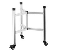 Chariot à casseroles robuste en acier inoxydable avec roulettes - Support mobile pour cuisine, restaurant, hôtel et garage