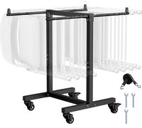 Chariot à chaises VEVOR, capacité de charge 90 kg, chariot à chaises pliable en forme de T pour 14 chaises, chariot à chaises en métal avec roues en caoutchouc, support de chaises multifonctionnel pou
