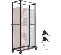 Chariot à chaises VEVOR, support de chaises pliable, capacité de charge de 227 kg, chariot à chaises lourd pour 60 chaises, support de chaises en métal avec roulettes pivotantes & roues de blocage, po
