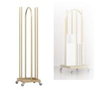 Chariot à cintres empilable avec roulettes - Porte-vêtements mobile pour centres commerciaux, buanderies et magasins spécialisés (doré, hauteur 100 cm)