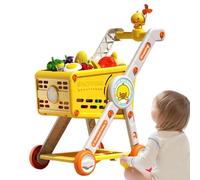 Chariot à Courses pour 1-3 - Chariot Jouet avec Fausse Nourriture pour Petite enfance | Cuisine Interactive éducative pour préscolaires, idéal pour Les fêtes et Les Anniversaires
