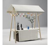 Chariot à crème glacée pliable - Stand de dessert portable pour marché, événements et vente au détail - Présentoir alimentaire commercial (blanc, 120 cm de largeur)