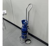 Chariot à cylindre d'oxygène médical en aluminium robuste pour réservoirs de gaz avec chaînes fixes et roues, convient pour bouteilles de CO2, azote, hydrogène