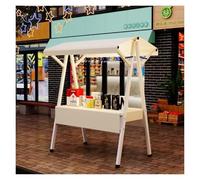 Chariot à dessert pliable - Support de concession d'extérieur avec auvent, cabine de présentation de nourriture portable pour festivals de cuisine de rue