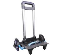 Chariot à dos avec poignée télescopique - Chariot pliable à 6 mains pour sacs d'école - Chariot pliable avec poignée télescopique pour cartable