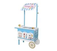 Chariot à glace en bois pour enfants de 3 à 8 ans, jeu de rôle, hamburger, avec tiroirs, cloche, glace, hamburger, hamburger, etc.