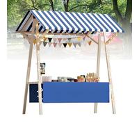Chariot à glace portable pliable - Support mobile léger pour aliments et boissons avec auvent Idéal pour les marchés agricoles, les foires artisanales et les ventes de rue - Transport facile 120 x 60