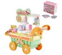 Chariot à Glaces-Duoku-pour Enfants-27 Pièces-Jeu d'Imitation de Stand Glacier-avec Rangement-Effets Sonores et Lumineux