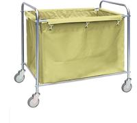 Chariot à Linge Commercial avec Roues, Grand Chariot à Linge De 10 Boisseaux, Panier à Linge Commercial en Acier Inoxydable Robuste avec Sac à Linge Amovible, Yellow, 35x35x22 inch