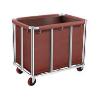 Chariot à linge commercial sur roulettes, 11,35 buissons, grand rouleau avec panier amovible doublé en toile imperméable, acier inoxydable robuste pour hôtels et hôpitaux