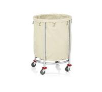 Chariot à Linge en Acier avec 4 Roulettes Ø 60 x 82 cm