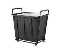 Chariot à linge panier à linge mobile avec doublure 117,9 kg 300 L noir