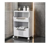 Chariot à linge pliable avec poignée et roulettes, chariot de rangement multifonction avec 2 niveaux, 3 niveaux et 4 étagères, pour cuisine, bureau, salle de bain